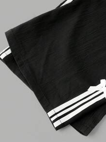 SHEIN Tween Girls Ribbon Bowknot Wide Leg Loose Casual Pants, Black, Versatile & Fashionable For Daily Wear Fall Winter