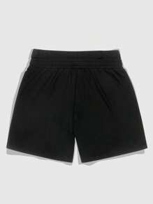 ROMWE MEN Street Life Men's Sequin Diamond Pattern Elastic Waist Shorts - Black - View 3