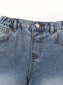 Young Boy Distressed Street Style Star Patchwork Loose Fit Blue Denim Jeans For Kids Clothes Boys Costume Dailywear Streetwear Outfits And Kids Four Seasons Clothes Back To School Clothes - Light Wash - View 8