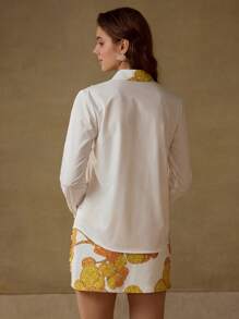 MOTF PREMIUM Camisa decorada con bordado y perlas de imitación - Blanco - Ver 3