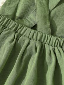 Blossori Baby Girls' Countryside Vacation Green / Lace Decor Suspender Dress - Green - View 5