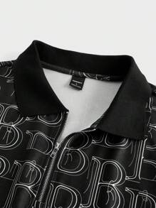Manfinity VCAY Young Men's Casual Knit Loose Fit Short Sleeve POLO Shirt - Black - View 3