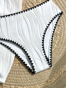 New Stylish Girls' 3 PiecesSpecial Fabric Swimsuit - White - View 4