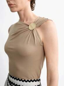 Aalyst Women's Summer Fashion Metal Decor Camisole