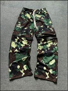 Manfinity EMRG Pantalanes tipo camuflaje para hombres con diseño desmontable, para el rave - Multicolor - Ver 3