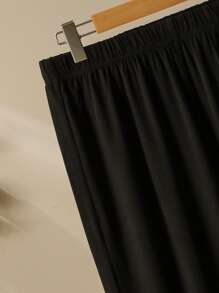 SHEIN Lacomfia Plus Size 2 Pieces Set Elegant Color Block Lace Trim Top And Pants, Summer - Multicolor - View 8