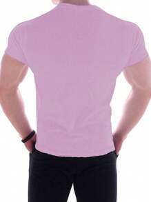 Manfinity Sport Corelite Camiseta deportiva de manga corta con cuello redondo y estampado de letras para hombre, de verano