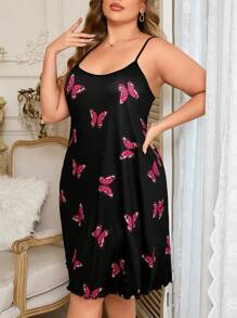 大码夏季无袖睡袍 - 彩色 - 查看 6