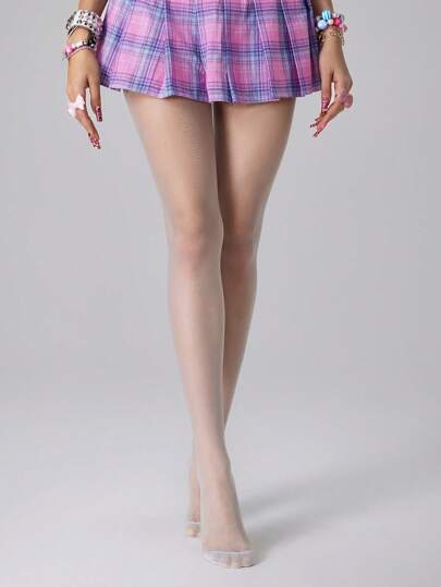 Grunge Punk 1 Pair Mint Green Skin Correcting Filter Natural Pore Minimizing Brightening Pantyhose