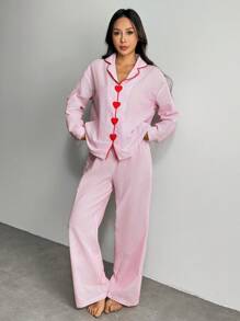 SHEIN PETITE 女士日常两件套服装 - 粉色 - 查看 8