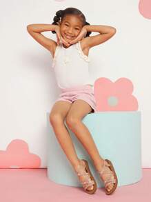 Mini mi #PrincessReady Giày sandal đế xuồng đính ngọc trai thanh lịch màu hồng cho bé gái - Thanh lịch & dễ sử dụng cho hàng ngày hoặc sự kiện - Bụi hồng - Xem 6