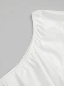 Sweetra Women's Plus Size French Style Off-Shoulder High Slit Maxi Dress, Spring/Summer - White - View 3