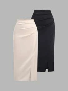 Sweetra Váy xòe xếp ly thanh lịch cho nữ, trang trọng/thường ngày - Nhiều màu - Xem 1