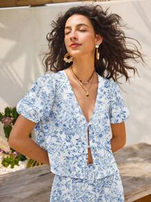 SHEIN EZwear Women Two Pieces Outfits For Daily Wear Island Vacation Outfits - Multicolor - View 3