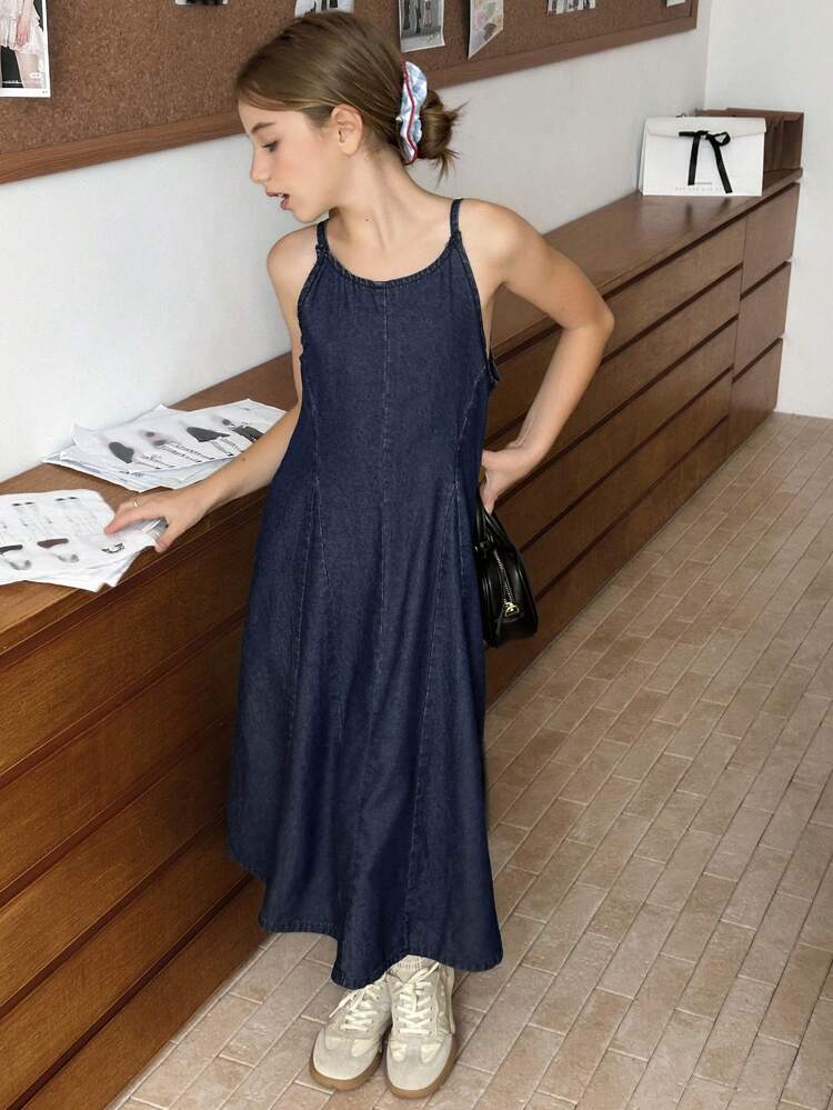 Tween Girl Denim Dress, Girls Summer Outfits,Back To School Clothes