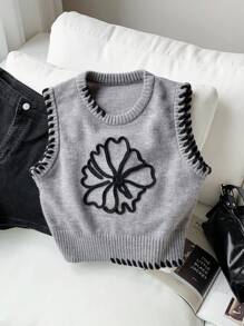 Comfortcana Top sin mangas de punto gris, de moda para usar en verano - Gris - Ver 6