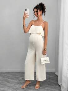 SHEIN Mono tejido para mujeres embarazadas, unicolor y de moda, adecuado para el verano