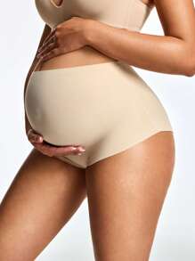 SHEIN Shape Pantalones cortos informales de cintura alta para maternidad
