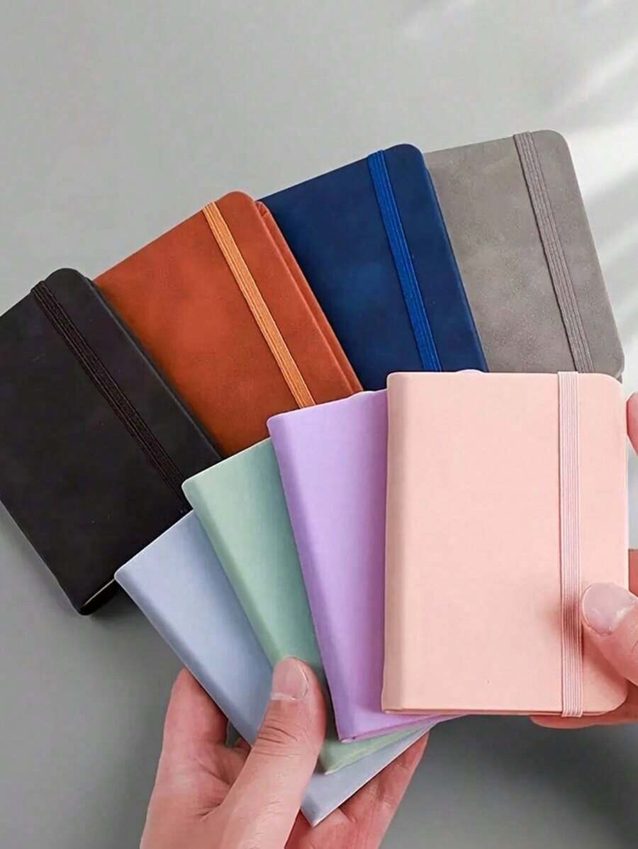 SHEIN 1 Compact A7 Pocket Notebook - 200 Lined Pages, Matte Finish, Multi-Color Portable Mini Diary Notebook With Zipper Closure, Convenient For Taking Notes On The Go, Mini Notepad