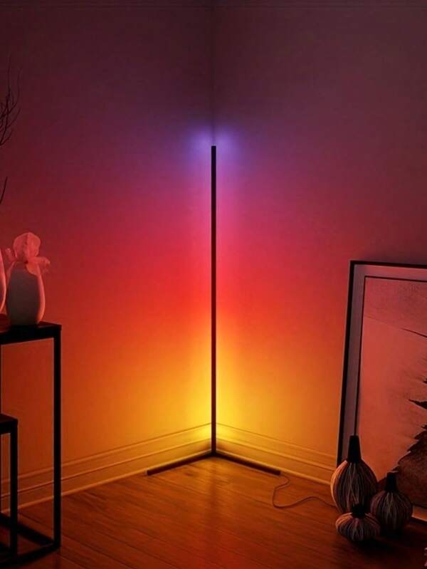 SHEIN 1/2pcs LED Corner Floor Lamp - Space With 16 Million Colors And 230 Dynamic Lighting Modes - App/Remote Control - Music Sync - Easy Installation - Perfect For Living, Gaming Room, And More