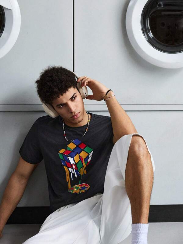 SWAVVY Men T-Shirts Fit Crew Neck Short Sleeve Graphic Tee Colorful Casual Summer Polyester
