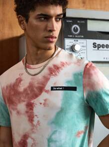 SWAVVY Men T-Shirts Fit Crew Neck Short Sleeve Casual Colorful Summer Polyester Tie Dye Tee