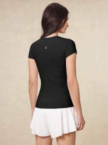 OutZeal Women Sweat Wicking Tummy Control Soft Tight T-Shirt Sports Tee Running Tennis Gym Workout Tops