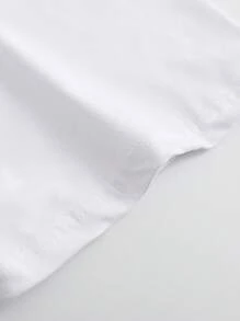 Manfinity EMRG Plus Size Men's Casual Street Slogan Print Loose Drop Shoulder Short Sleeve T-Shirt, Summer