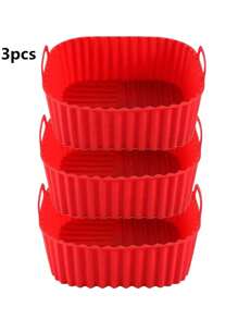 方形硅胶空气炸锅篮托盘适用于 4-7QT 空气炸锅不粘可重复使用空气炸锅锅垫烤箱微波炉蛋糕盘厨房配件 - 彩色 - 查看 17