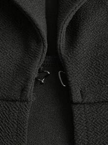 Ellevyn 秋冬纯色荷叶边下摆西装外套 - 黑色 - 查看 5