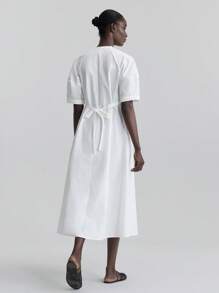 Ontre Abiti midi da donna alla moda per l'estate, abiti bianchi eleganti, abbigliamento da ufficio per insegnanti, abbigliamento da festival musicali