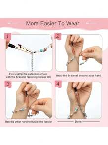 SHEIN 1/2/3/4PCS Bracelet Assist Wear Clip Jewelry Assistant Fastens And Hooks Device Jewelry Bracelet Necklace Watch Buckle Zipper
