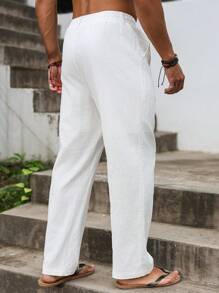 Manfinity Nomadique Pantalon de travail casual pour hommes à cordon de serrage et poche, couleur unie