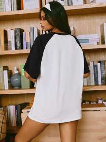 SHEIN T-shirt ample imprimé voiture, très populaire en Europe et en Amérique, haut de pyjama d'été