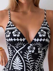 Swim Vcay 女士性感编织V领连体泳衣，适合海滩度假