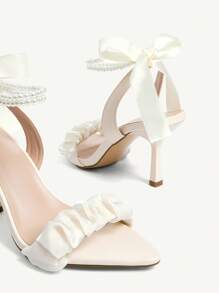 CUCCOO CHICEST Pointed Toe Strap High Heel Women's Sandals - Beige - View 10