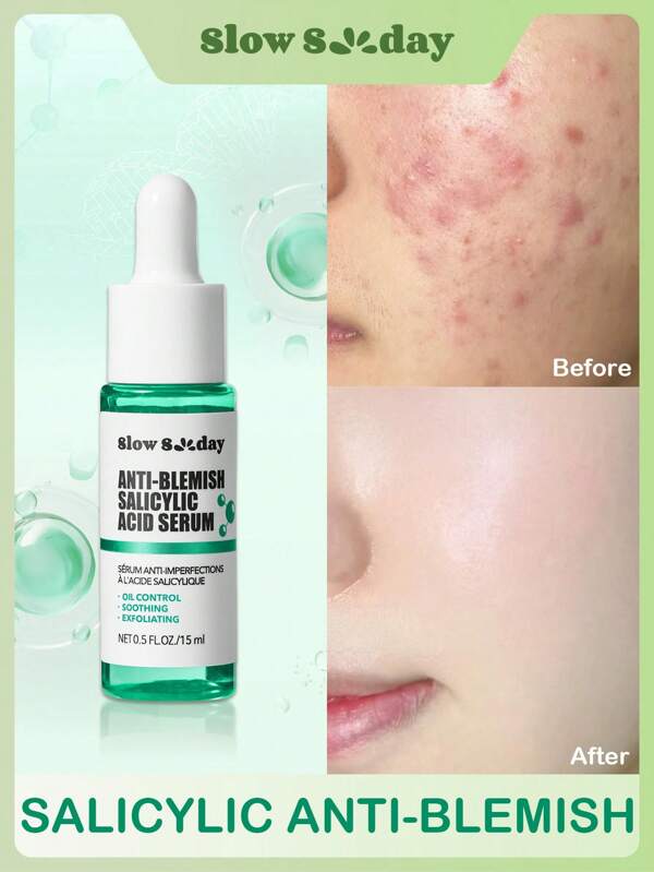 Suero de ácido salicílico antimperfecciones SlowSunday, cuidado de la piel, suero facial, suero de ácido salicílico, removedor de imperfecciones, anti-acné