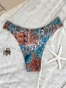 Swim Lushoire Bikini họa tiết da báo nhiều màu cắt xẻ gợi cảm cho nữ, thích hợp cho kỳ nghỉ - Nhiều màu - Xem 4