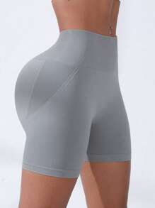 Easithlete 5件无缝高弹力纯色宽带腰运动短裤