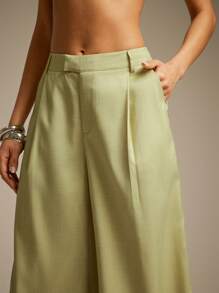 Hauture 女式纯色简约日常长裤 - 綠色 - 查看 2