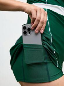 Cheerettes 女士撞色圆领无袖字母印花休闲夏季运动连衣裙 - 綠色 - 查看 7