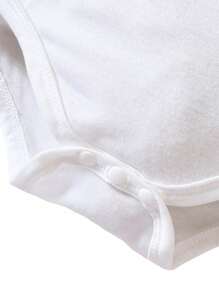 可爱字母图案短袖连体衣，休闲夏季款 - 白色 - 查看 3