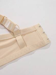 2 件套大码女士婚礼蕾丝拼接简约无钢圈可调节聚拢文胸