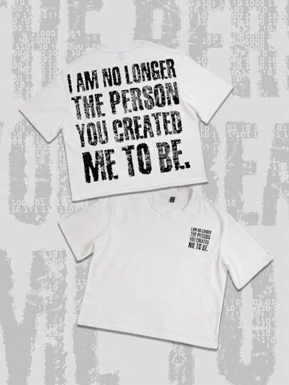 Street Life Herren Lässig T-Shirt mit Slogan Aufdruck, Kurzarm, Sommer