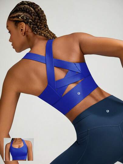 GLOWMODE FeatherFit™ Sculpt Full Coverage Side Support Wide Strap Crossover Sports BH Verlichting Low Impact Yoga