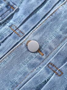 Manfinity EMRG Plus Size Men's Ombre Gradient Front Button Casual Long Sleeve Denim Jacket