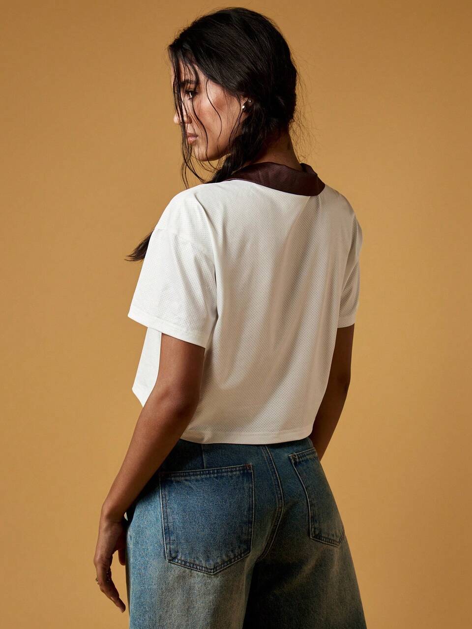 MISSGUIDED Premium Polo Crop Top Sportswear Tennis Golf Summer Athleisure Breathable Lightweight Jersey Workout Apparel