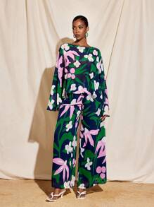 JIAN LASALA Áo nữ mùa hè bằng vải chiffon in họa tiết hoa nhiệt đới, tay áo xòe trong suốt, xẻ lưng, thích hợp cho kỳ nghỉ hè ở bãi biển, phong cách châu Âu, đi chơi, Hawaii, áo Ankara cho nữ, trang phục nghỉ dưỡng, mùa thu, vintage, dự tiệc, gợi cảm, thanh lịch. - Nhiều màu - Xem 5