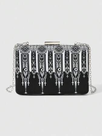 Goth Women's Elegant Cross Pattern Evening Clutch