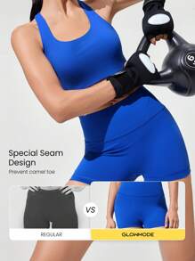 GLOWMODE 2.5" Powersculpt™ Cool Corset Quick Dry Shiny Biker Shorts Non-Slip High-Impact Running Jogging Training Gym Workout